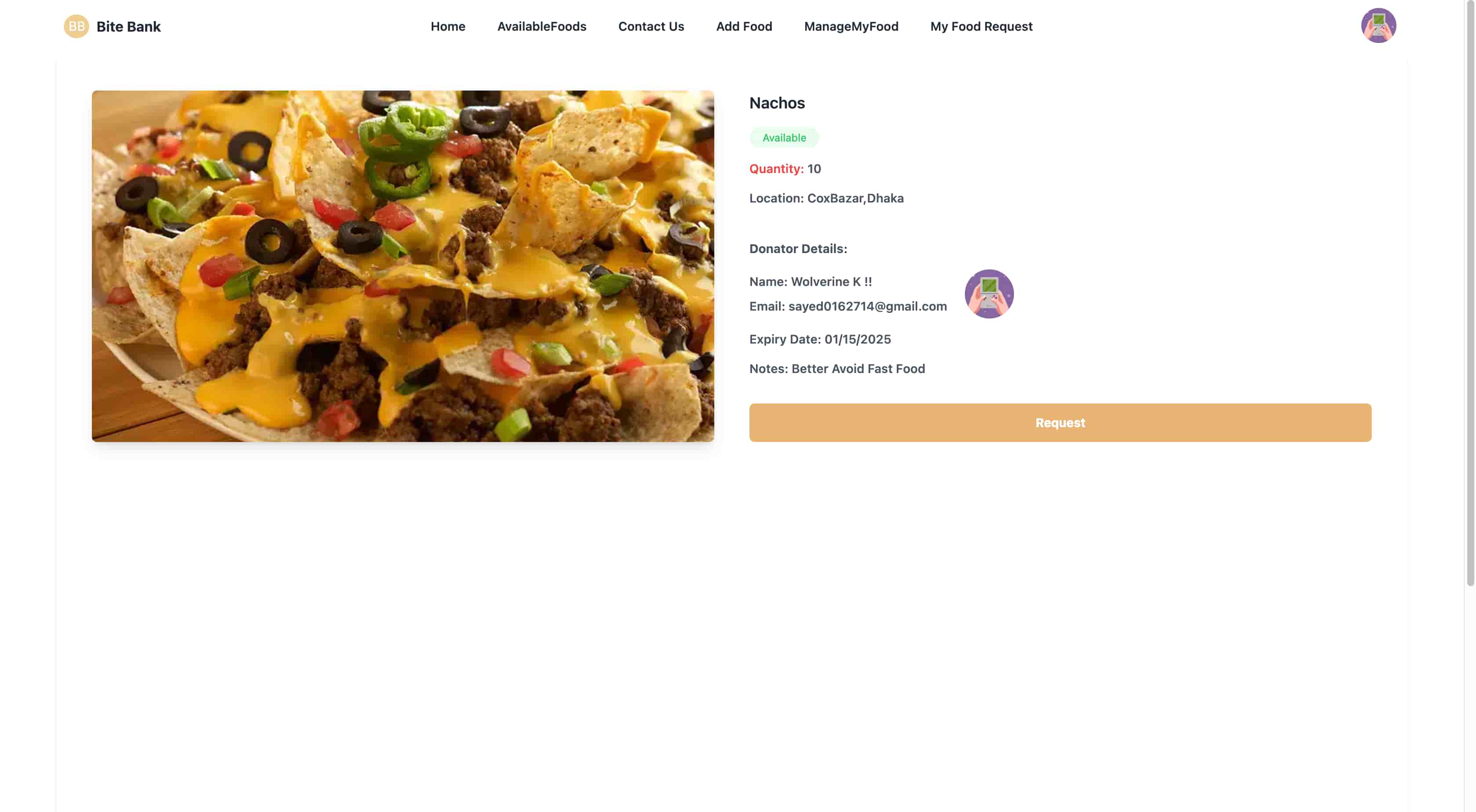 Food Details