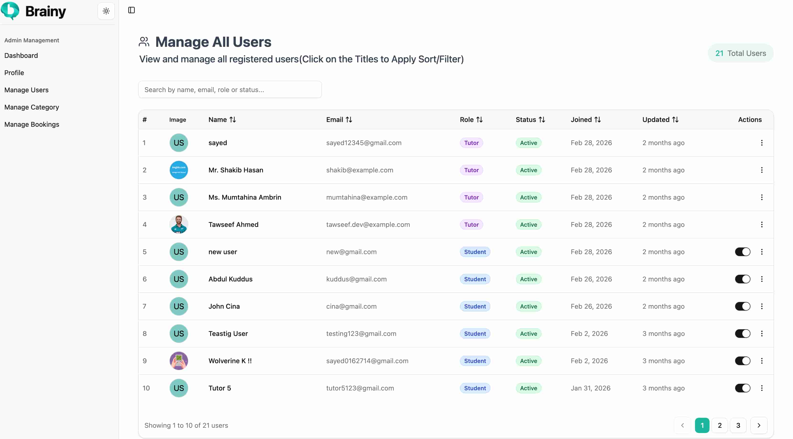 Manage Users