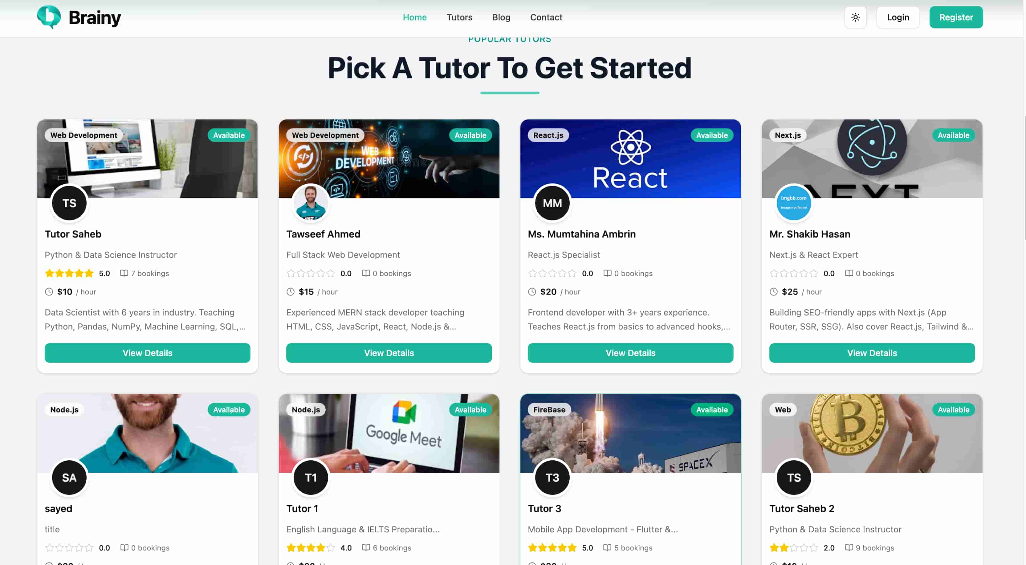 Tutor Card