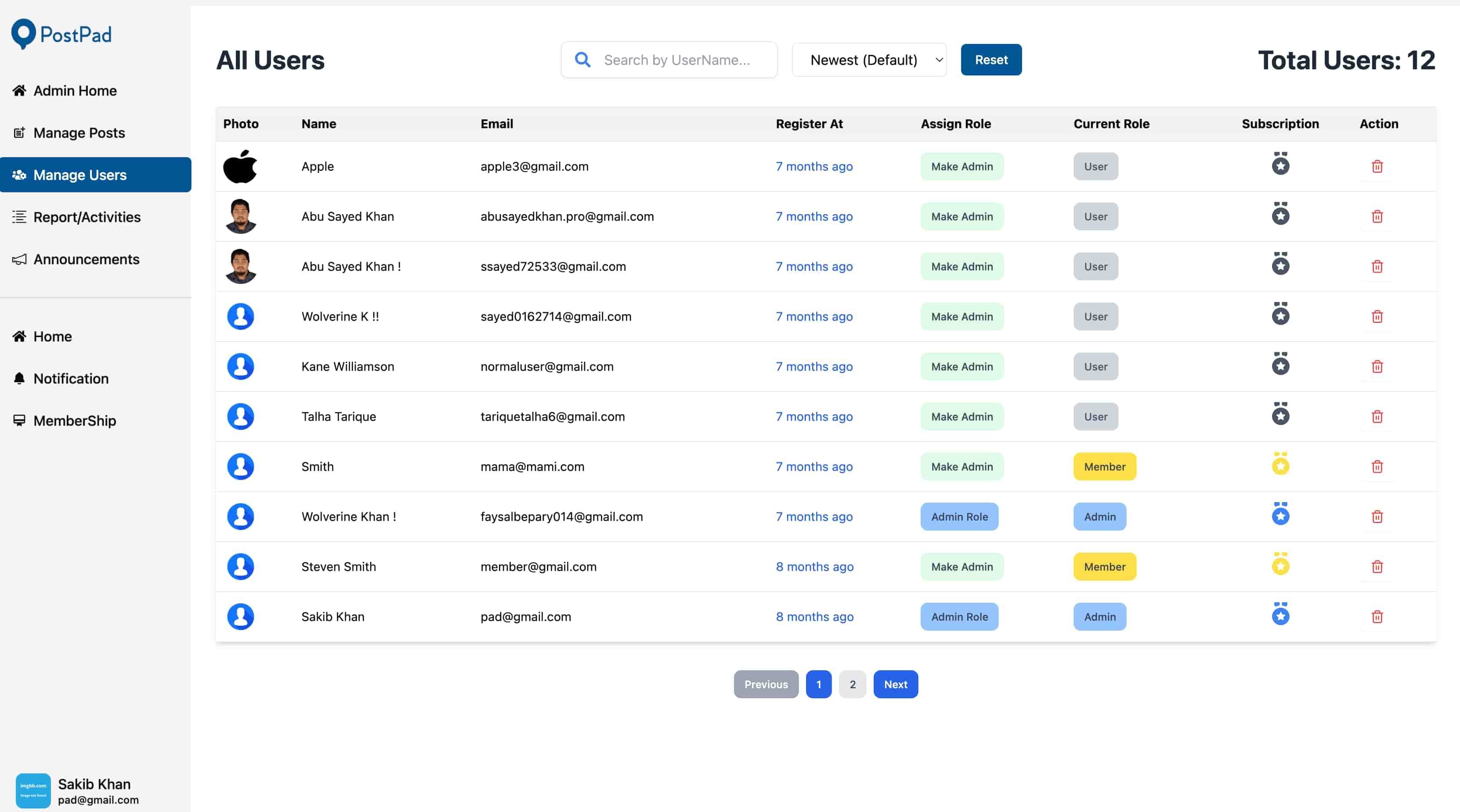 Manage Users