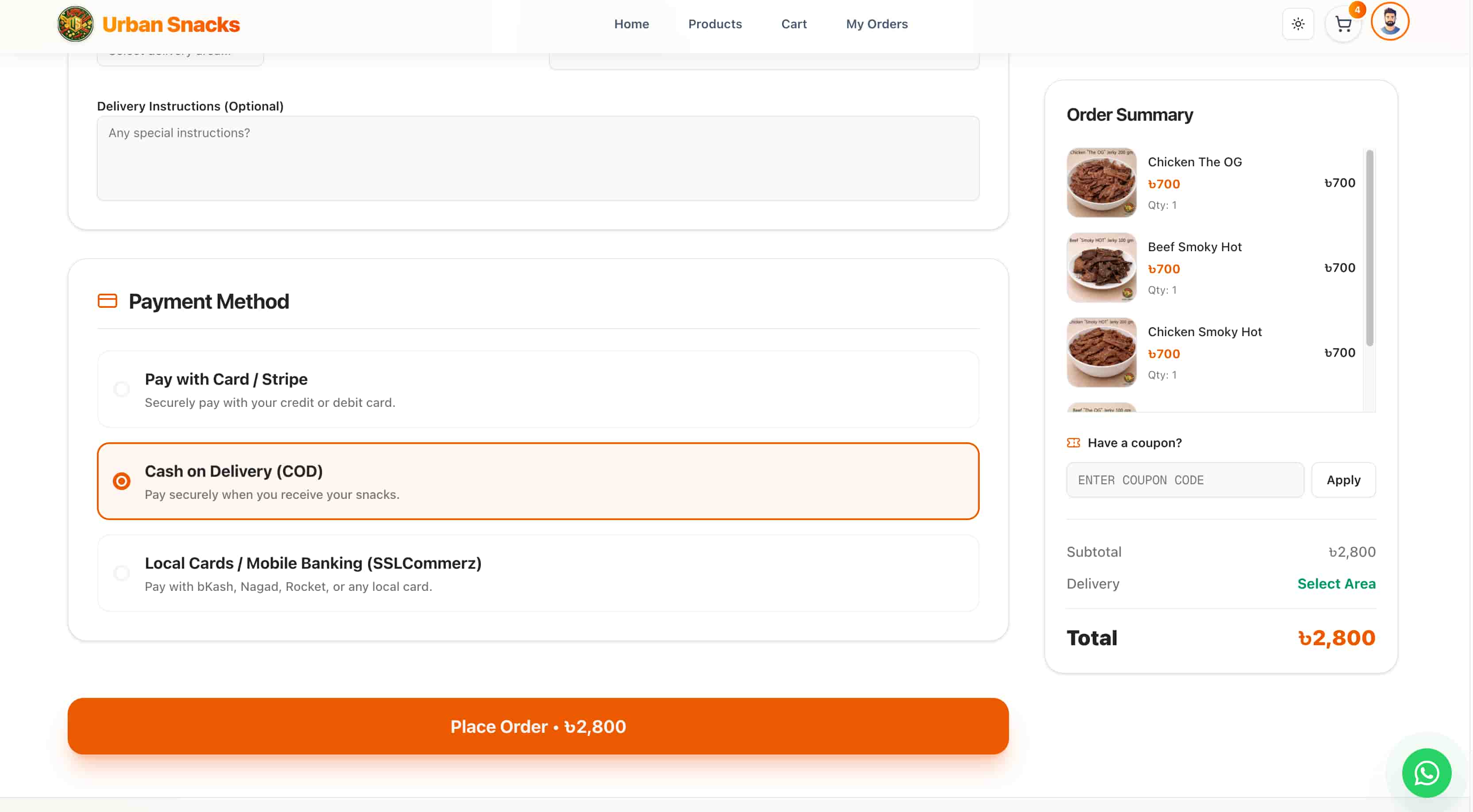 Checkout Page