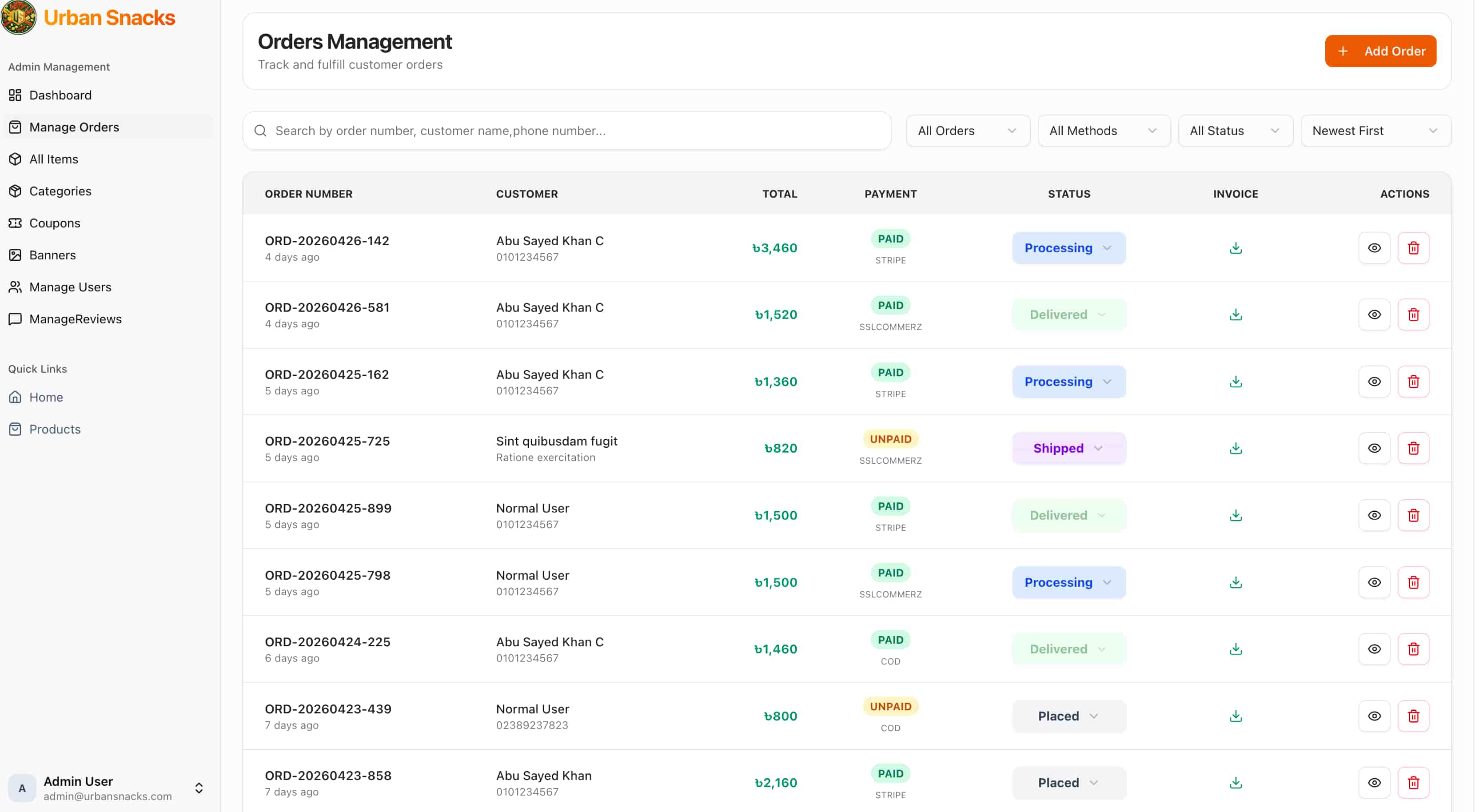 Order Management